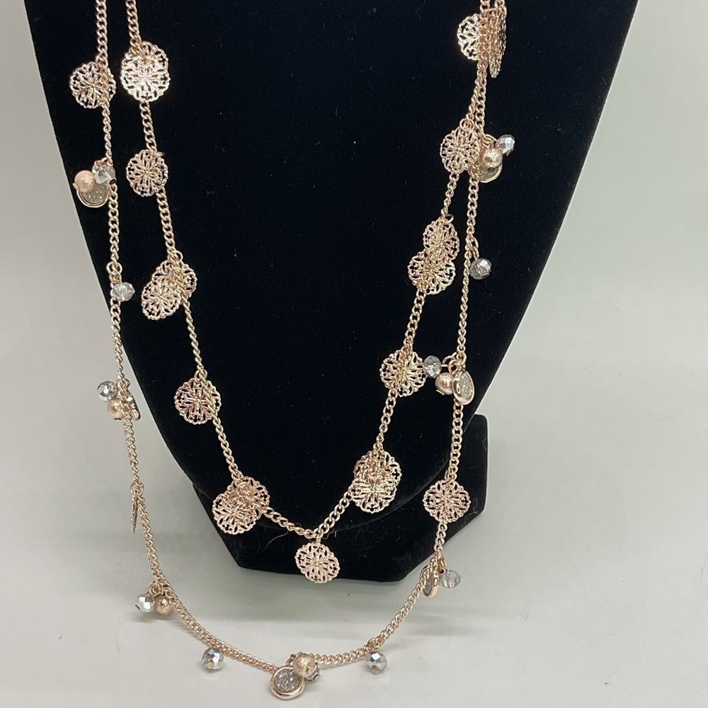 NWT Erica Lyons Gold Toned Double strand necklace